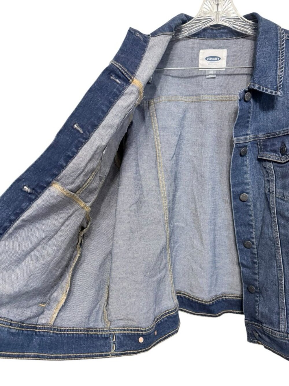 Old Navy NWT Blue Denim Jean Trucker Jacket Women's Size XXL - Picture 3 of 6